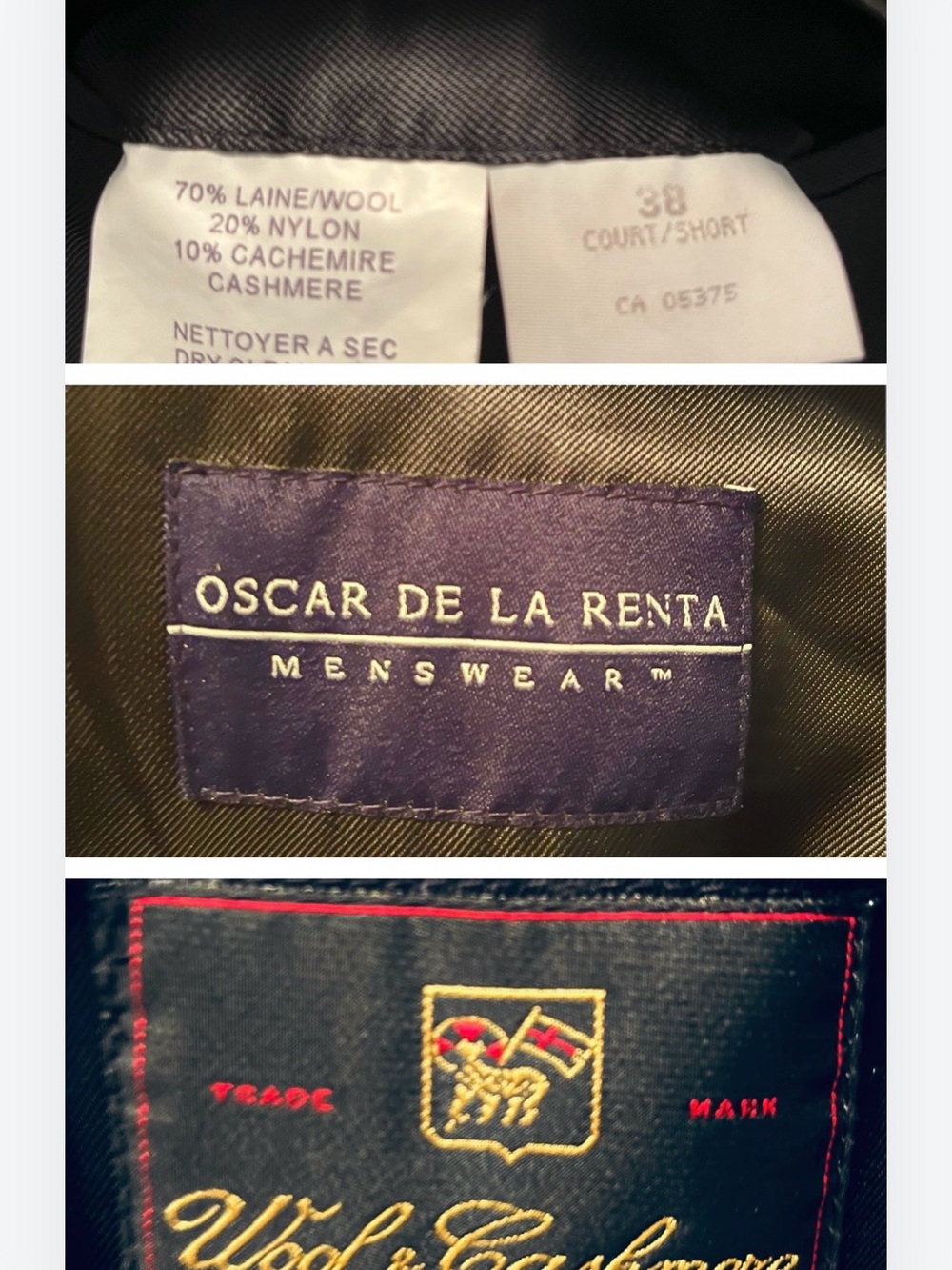 Oscar de la Renta Black Double-Breasted Pea Coat - Picture 3 of 8